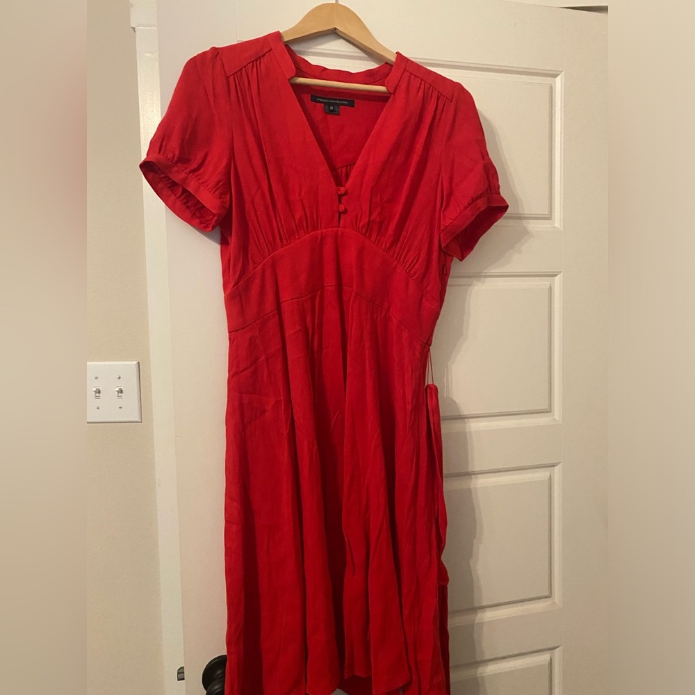 French Connection UK red mid length dress Size 10